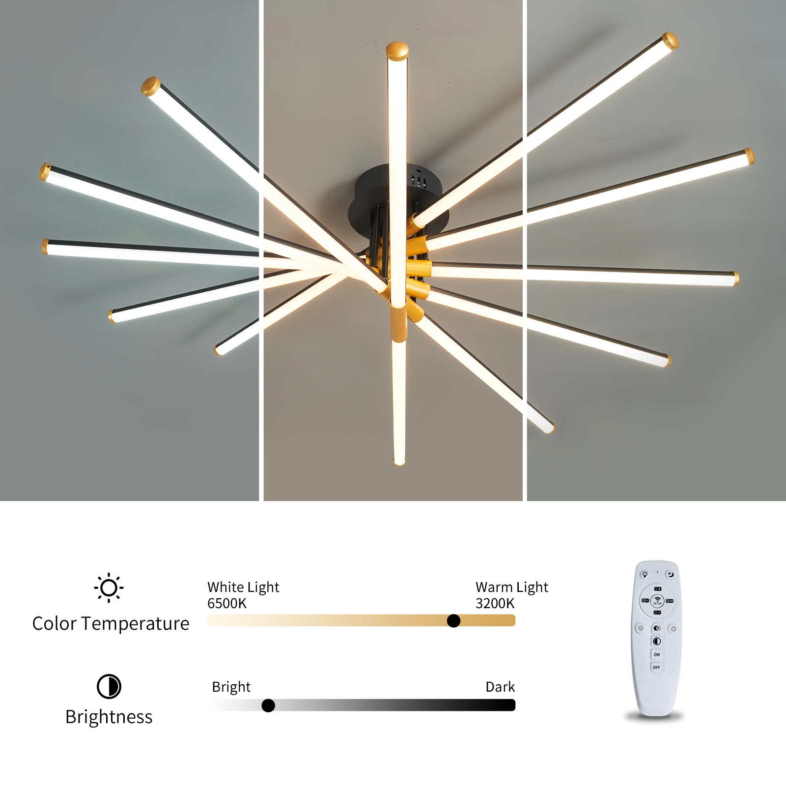 Светодиодная потолочная лампа украшение для гостиной кровати умный Bluetooth