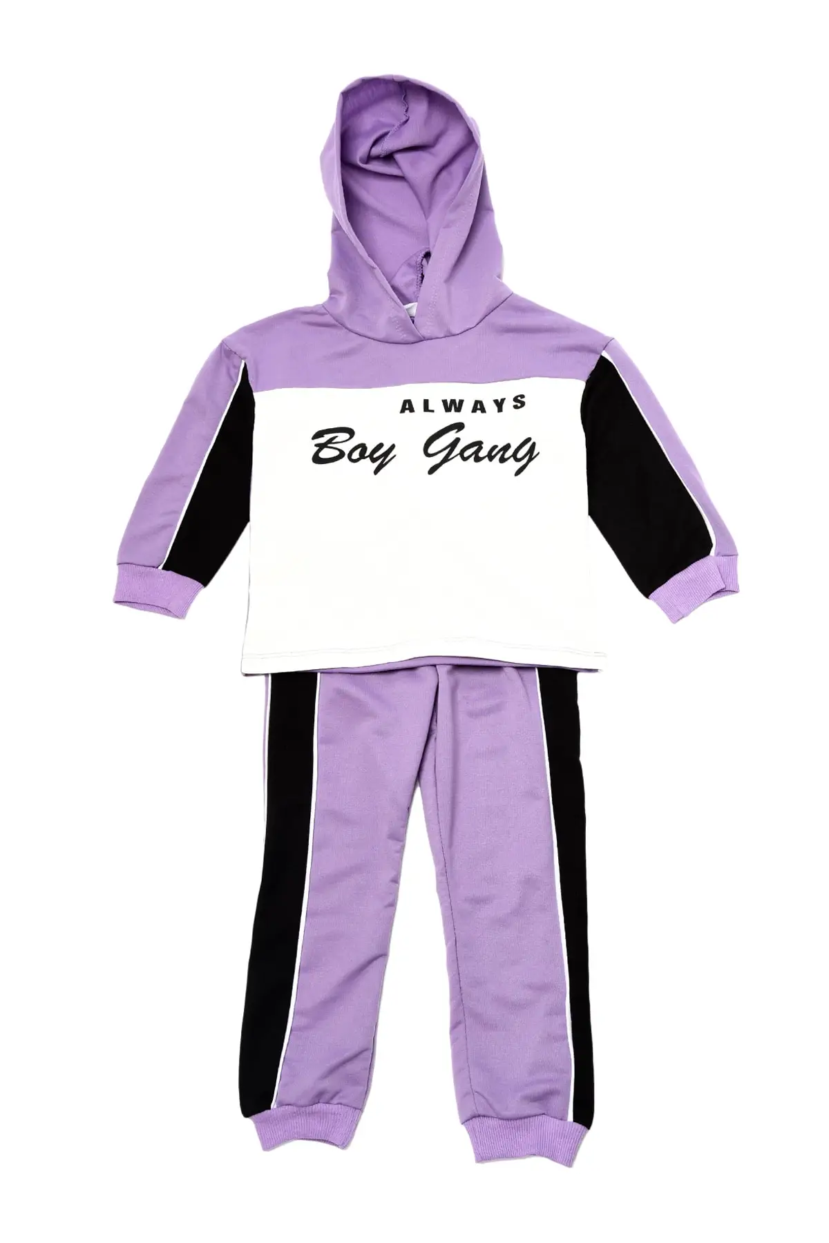 

Trendyol With Color Block Printed Hooded Female Child Knitted Bottom-Top Suit TKDAW22AU0182