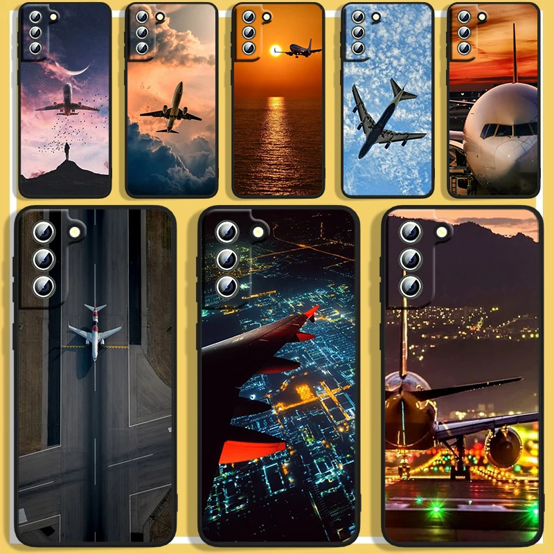 

Aircraft plane airplane Phoen Case For Samsung S8 S9 S10 S20 S21 S22 S23 Plus 4G S10e 5G Lite Ultra FE Black Cover Funda Soft