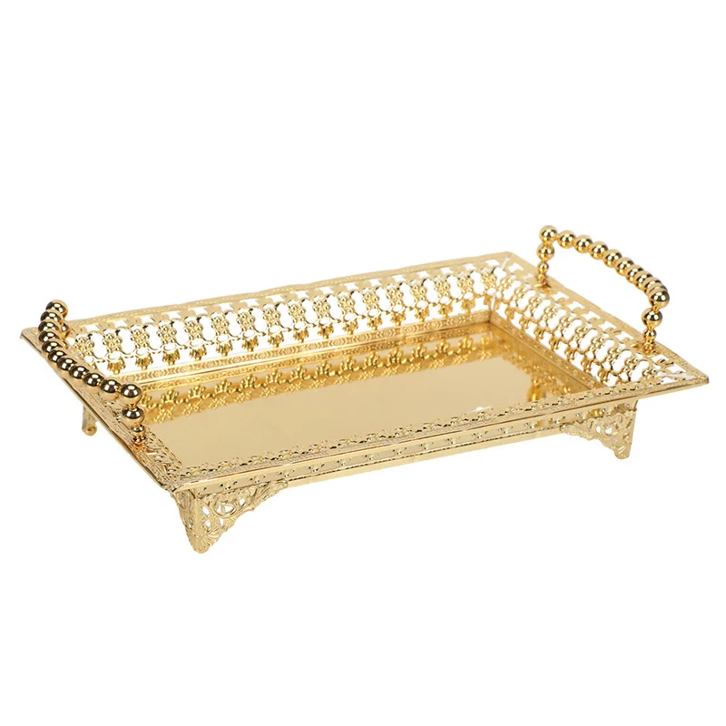 

Лоток зеркальный Железный в скандинавском стиле, длинная тарелка с узором, кухонный органайзер для хранения фруктов и закусок со штативом, ...