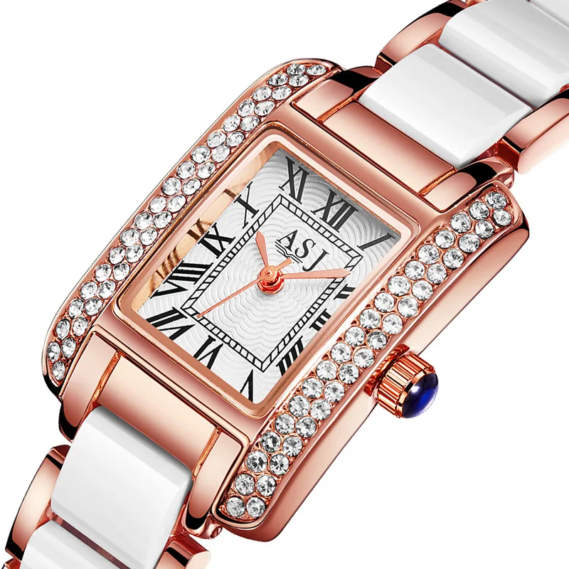 Enlarge Ladies Wrist Watches Dress Gold Watch Women Crystal Diamond Watches Stainless Steel Silver Clock Women Montre Femme