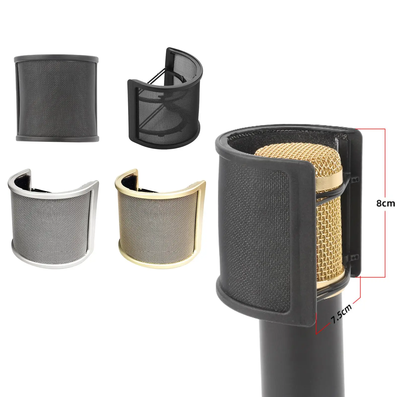 Universal Microphone Isolation Shield U Shape Mic Pop Filter for Gaming Microphone images - 6