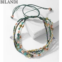 bilandi trendy jewelry multi layer beads bracelet 2022 new trend vintage temperament green bracelet for girl lady gifts