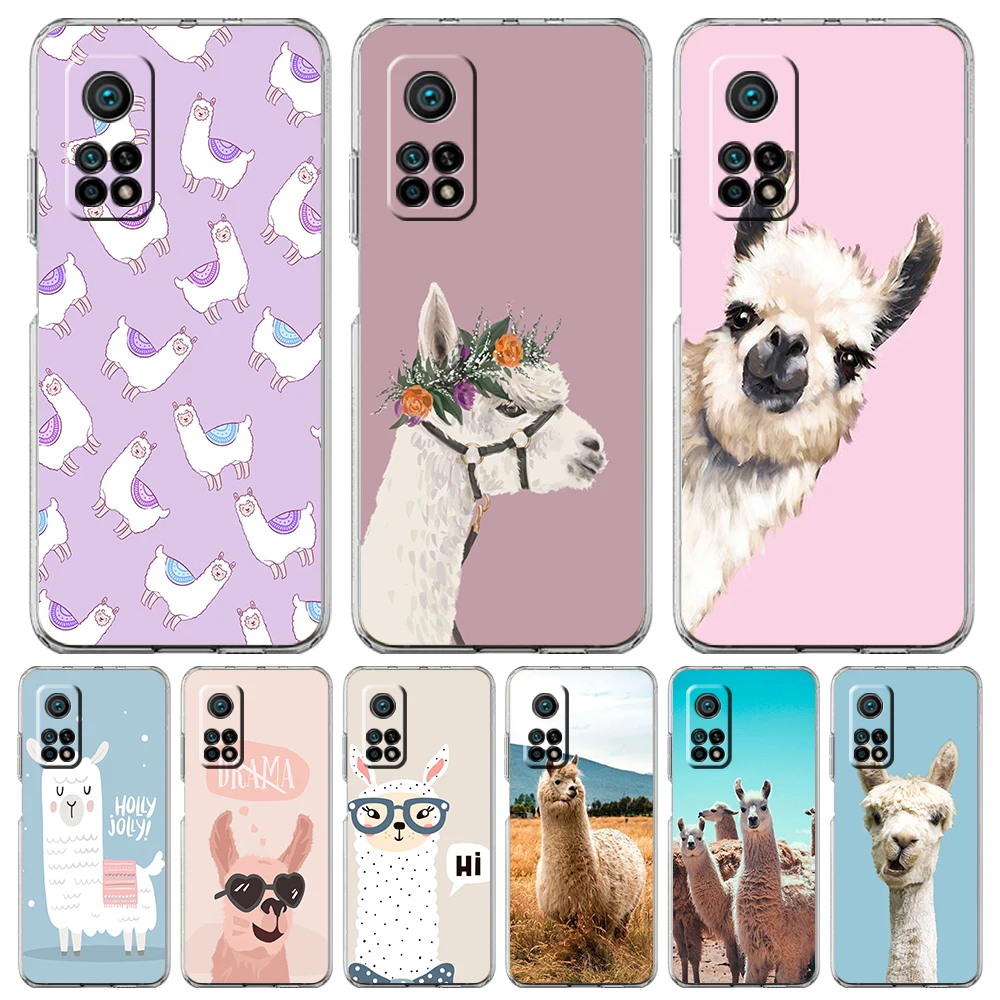 

Чехол для телефона с ламой-ламой и альпаками для Xiaomi Mi Poco F3 X3 X4 GT NFC M3 M4 11 Ultra 12 11X 11i Pro Lite 5G, мягкий прозрачный чехол
