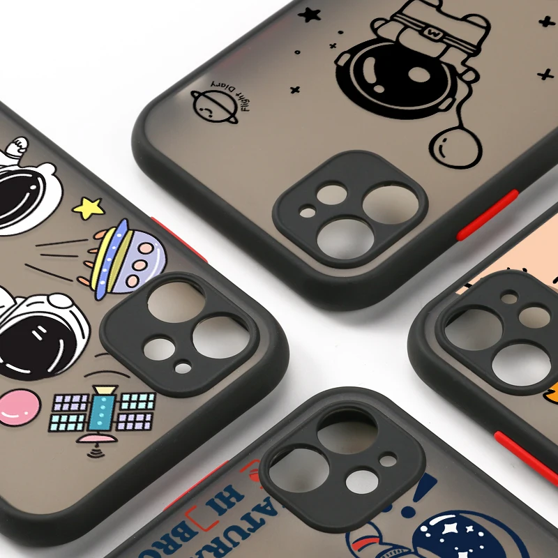 cartoon astronaut case for infinix note 10 pro case infinix note10 pro hot 8 11s 9 play 10 lite smart 5 4 plus hard matte covers free global shipping