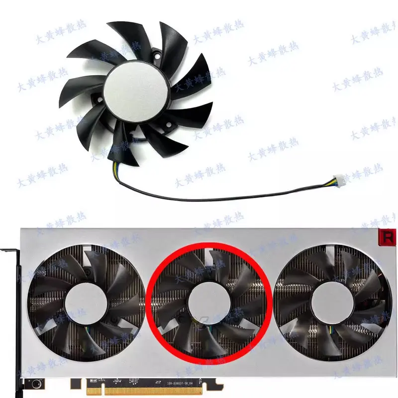 Фото Новый оригинальный вентилятор охлаждения для видеокарт Radeon VII RX6800XT RX6900XT FD8015H12S №4