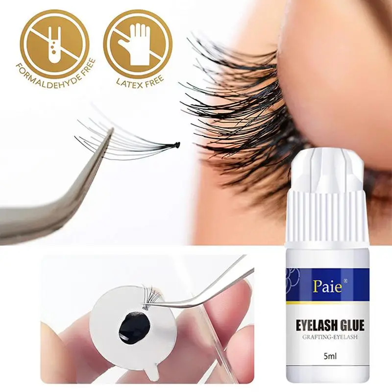 

Eyelash Extension Glue 0.17fl.oz/5ml Sensitive Eyelash Glue For Lash Extensions 1-2 Sec Dry Time Extra Black Lash Adhesive