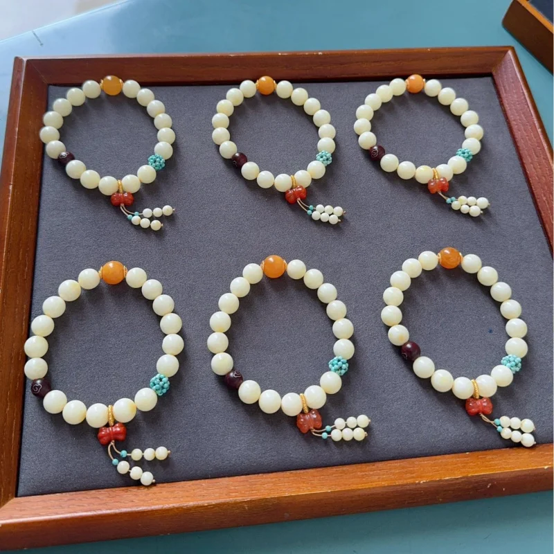 Натуральный одиночный круг русский оловянный браслет костяной фарфор белый