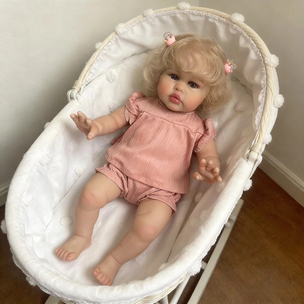 Фото 60 см кукла реборн для малышей Ellie Sweet Baby Girl, ручная роспись, 3D кожа с видимыми венами Muñeca Reborn Bebe para Niñas №1