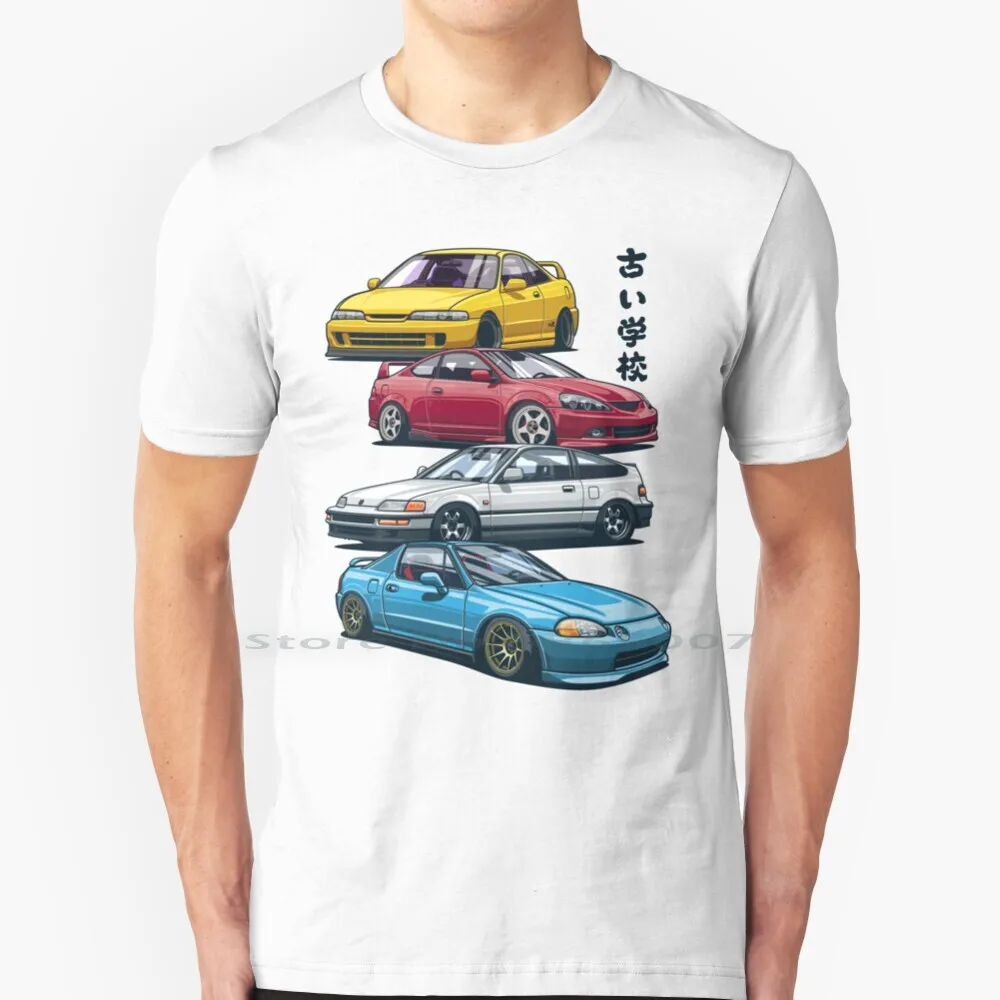 

Jdm Mix. Civic , Crx , Integra T Shirt Cotton 6XL Cars Vehicle Automotive Vector Legend Jdm Japan Wheels Race Racing Sportcar