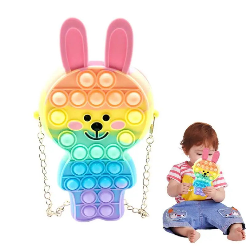 

Антистрессовые игрушки в форме кролика для детей, Сумка через плечо для девочек, симпатичная мультяшная сумка для школы, Детский кошелек, сенсорные игрушки