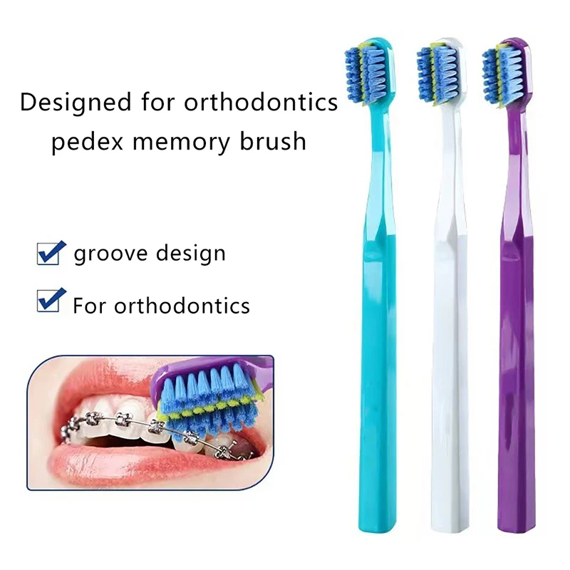 

1 шт. чистые Ортодонтические зубные щетки для взрослых Ортодонтические зубные щетки с мягкой щетиной