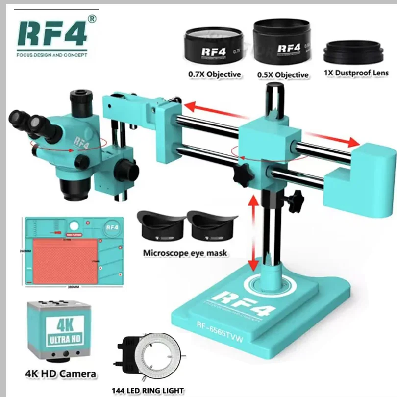 RF4 6565TVW Микроскоп 4K HDMI VGA USB-камера для ремонта печатных плат (art.: 3920ca485ade0) - 3920ca485ade0