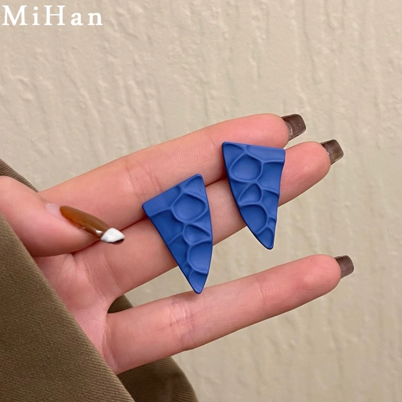 

Mihan 925 Silver Needle Trendy Jewelry Geometric Earrings Popular Design Blue White Coating Drop Earrings For Girl Lady Gifts