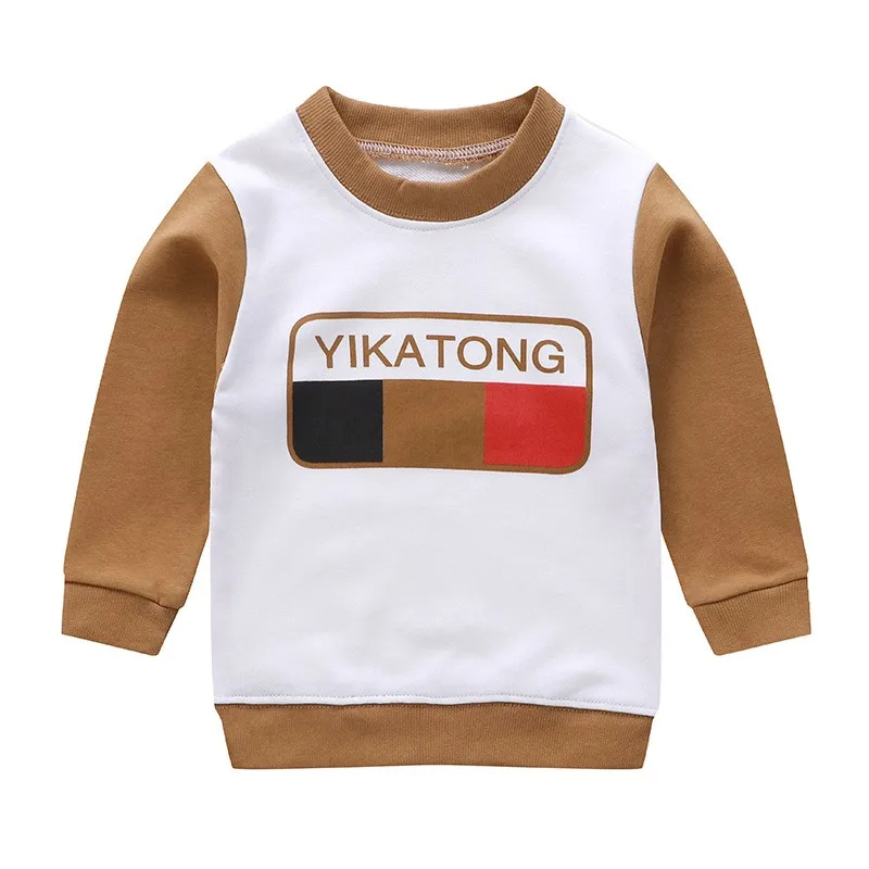 

Весенний свитер для мальчиков и девочек, свитер с буквенным принтом, топы, Детские рубашки с длинным рукавом, повседневные пуловеры, футболк...