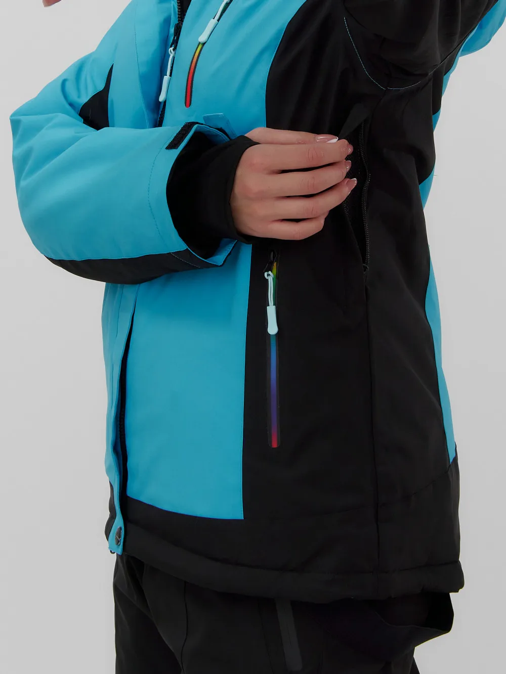 Горнолыжная куртка женская зимняя синего цвета 027S |