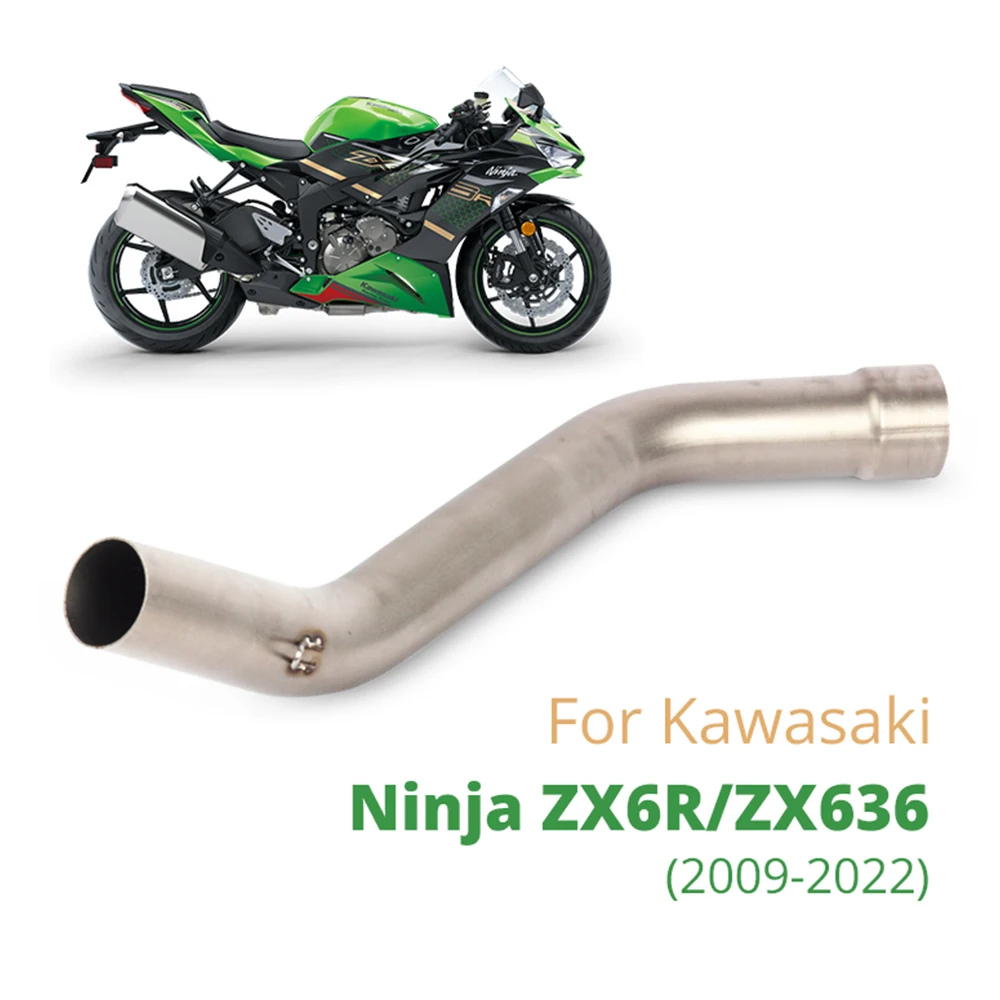 

51 мм для KAWASAKI ZX6R ZX636 2009-2022 выхлопная труба для мотоцикла глушитель средней трубы Соединительная труба слипоны из нержавеющей стали