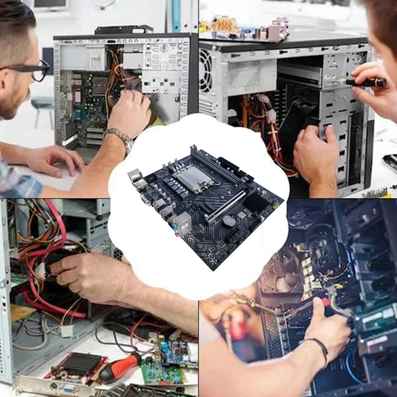 Материнская плата H610 + кабель SATA перегородка LGA1700 DDR4 Gigabit LAN