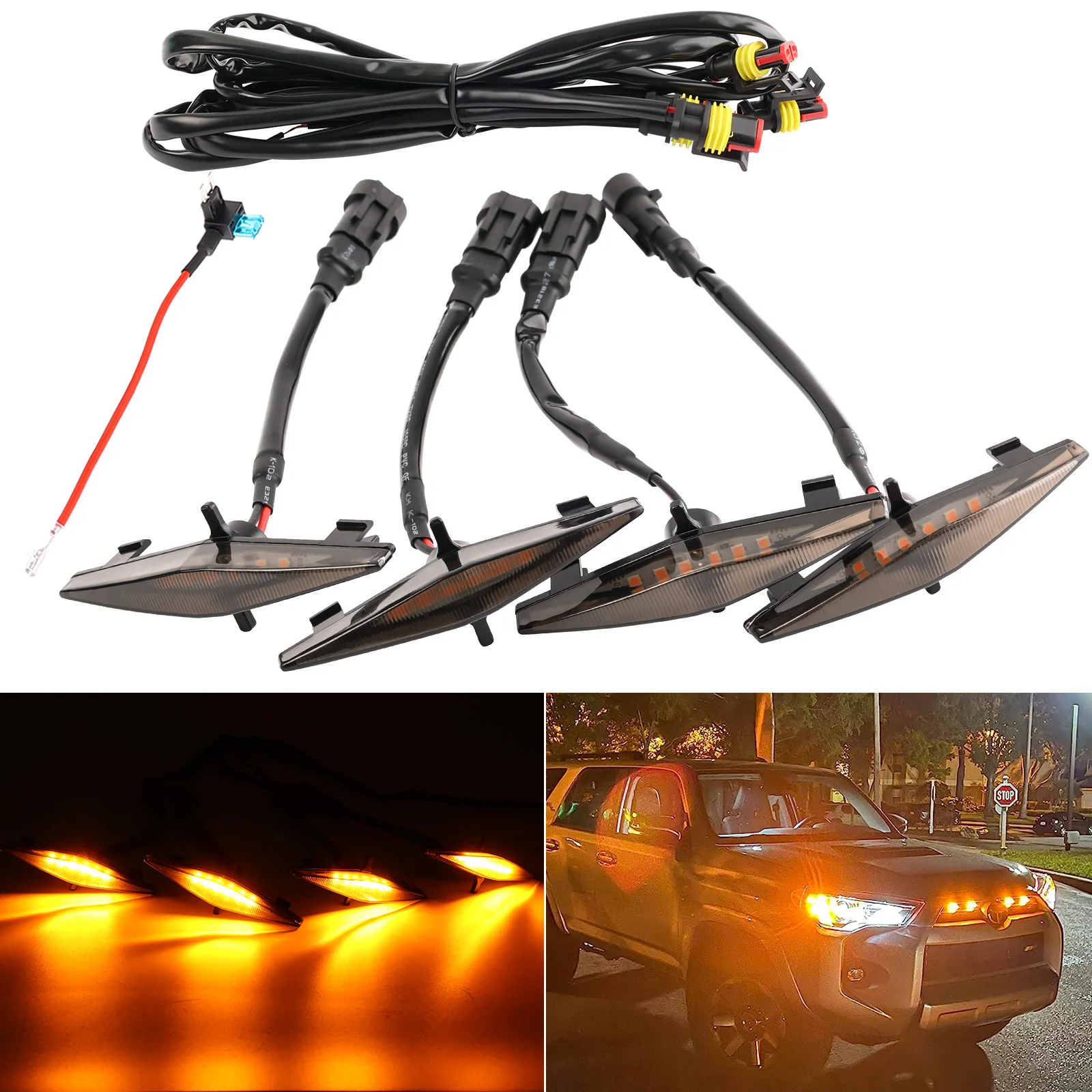 4 передние фары для гриля 2014-2023 Toyota 4runner TRD Pro включая SR5 внедорожные ограниченные