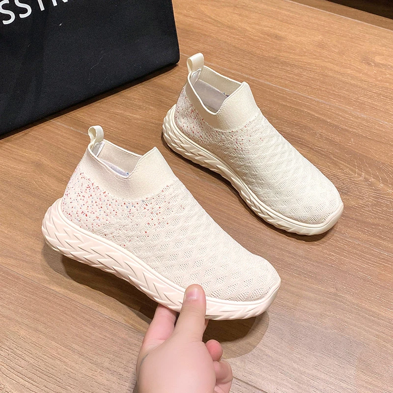 

Women Vulcanized Shoes 2022 New High Quality Women Sneakers Slip on Flats Shoes Women Fashion Loafers Outdoor Casual Shoes Women