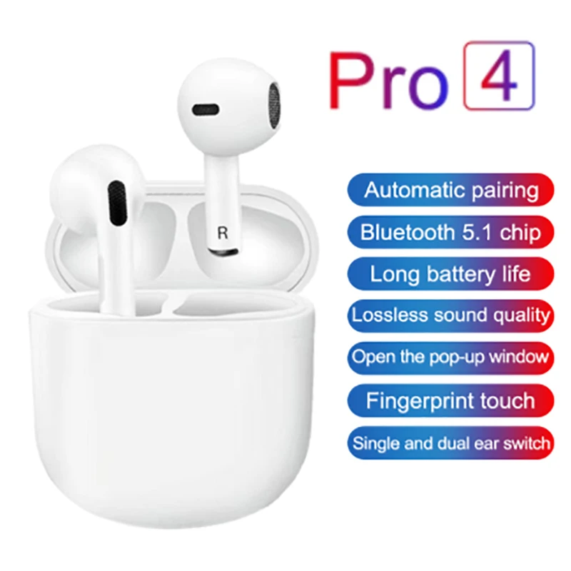 

Новые беспроводные Bluetooth-наушники Pro 4, мини-наушники с шумоподавлением, Bluetooth-наушники, стереонаушники для всех смартфонов