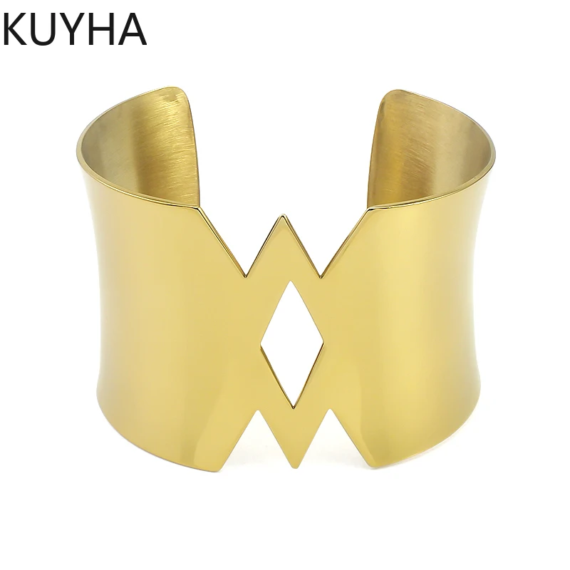 Панк большой толстый манжет золотые украшения шириной 4 6 см любовный браслет