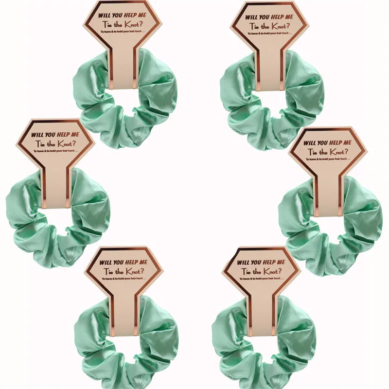1/4/6Pcs Bridesmaid Proposal Gifts Hair Ties Bachelorette Party Bridal Shower Favors Satin Bridesmaid Gift Wedding Souvenir