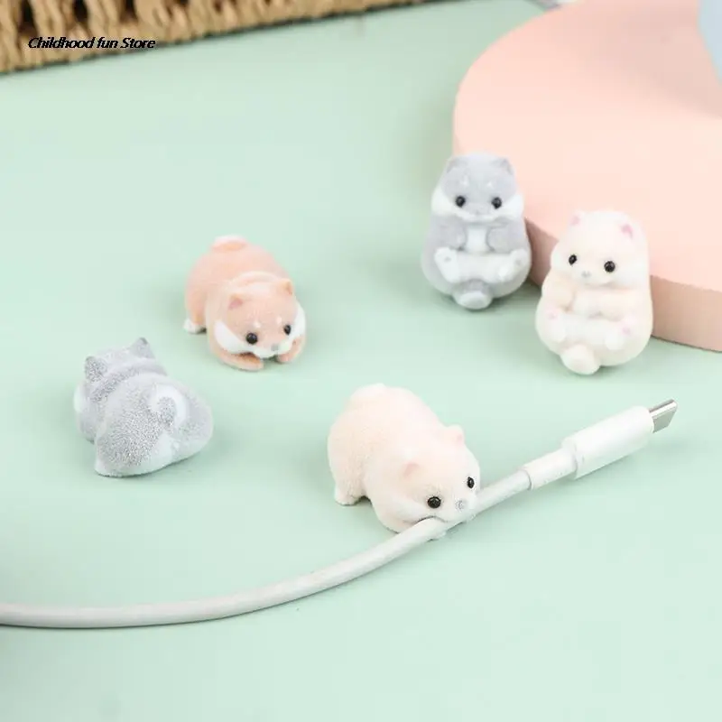 

Capsule Gachapon Toys Cute Animals Hamster Bite Charging Cable Plush Doll Hand Made Toy Bite Charging Line Mini Firewood Dog