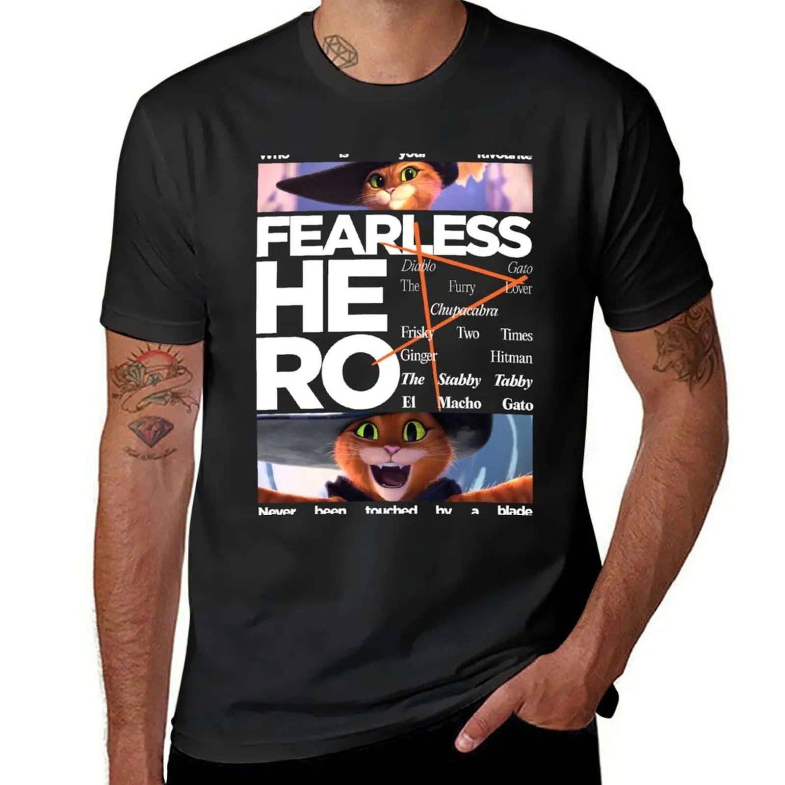 Футболка Puss In сапоги бесстрашный герой простые тяжелые кавайная одежда