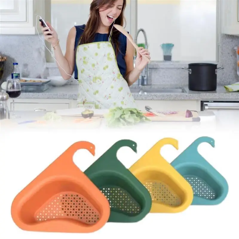 

Sink Strainers Basket Punch-free Sink Drain Hanging Strainer Holder for Kitchen Bathroom Shelf Triangular Corner Kitchen Sink
