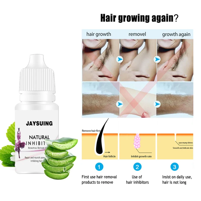 

8 Minutes Hair Off Hair Growth Inhibitor Hair Removal Spray Underarm Arm Bikini Areas Non-Irritating Depilatories For Men Women
