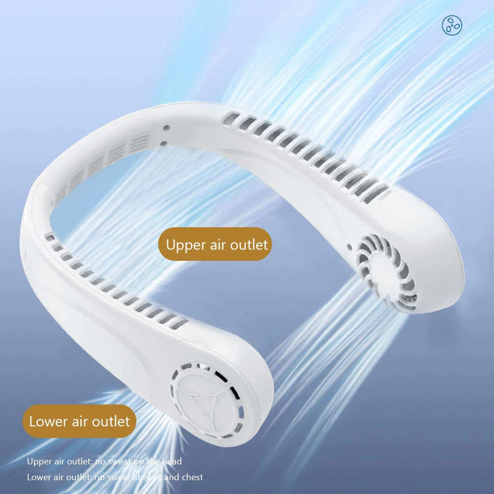

Portable Mini Sports Fan 360 Degree Bending Neckband Fan Digital Display USB Charging Comfortable for Camping Hiking Picnic