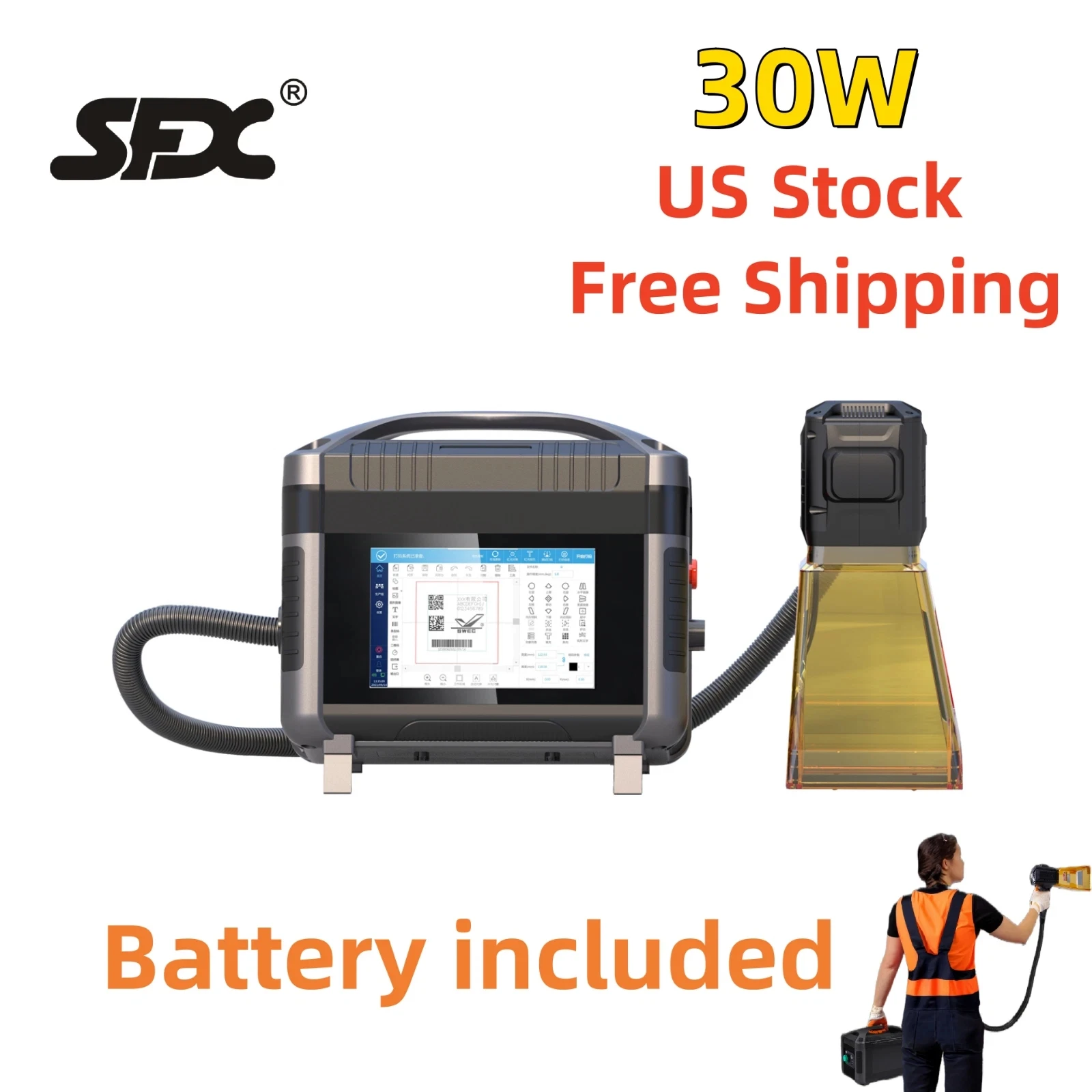 

Портативный лазерный маркировочный станок HM 30 Вт