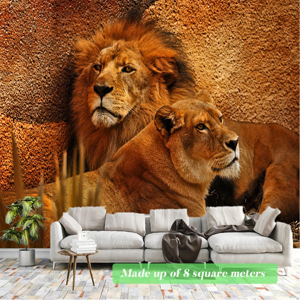Forest Lion Safari Wallpaper Bedroom Room Mural 3D For Living Room TV Background Wall Paper Home Decoration фотообои papel mural