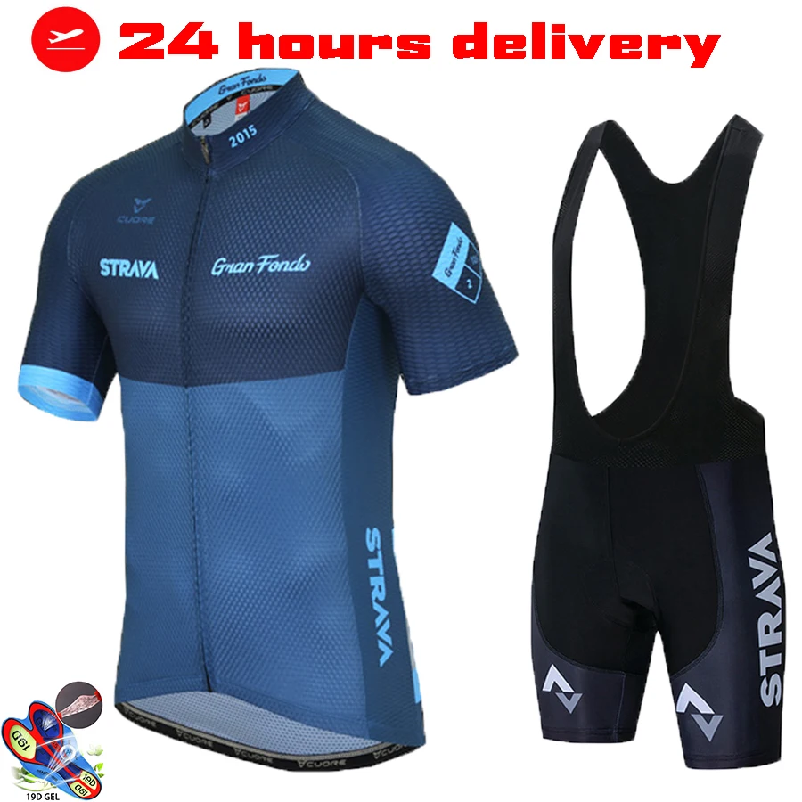 

2022 STRAVA Summer Cycling Jersey Set Breathable Team STRAVA Racing Sport Bicycle Jersey Mens Cycling Clothing Short Bike Jersey