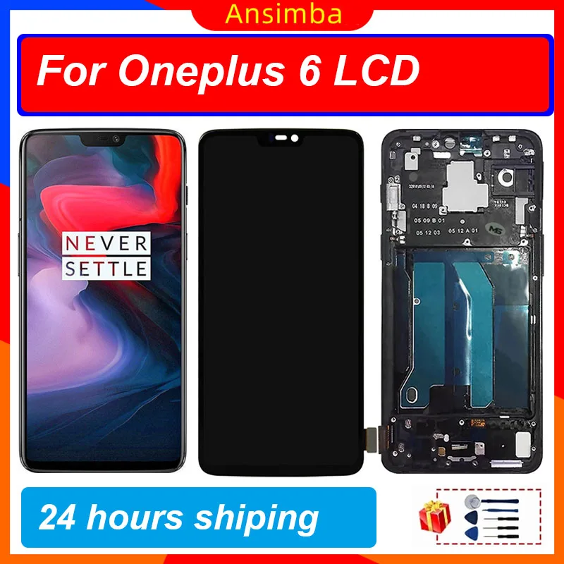 Черный Оригинальный ЖК-дисплей для OnePlus 6, фотография, замена для One Plus 6 A6000 с принтом бахромы