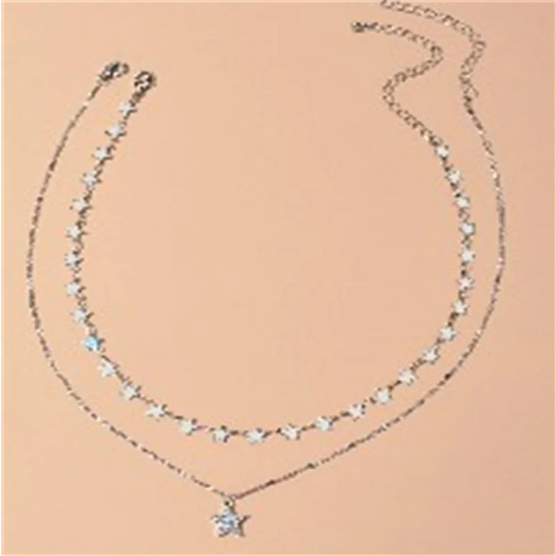 Женское Ожерелье со звездами многослойные ожерелья в форме звезды модные