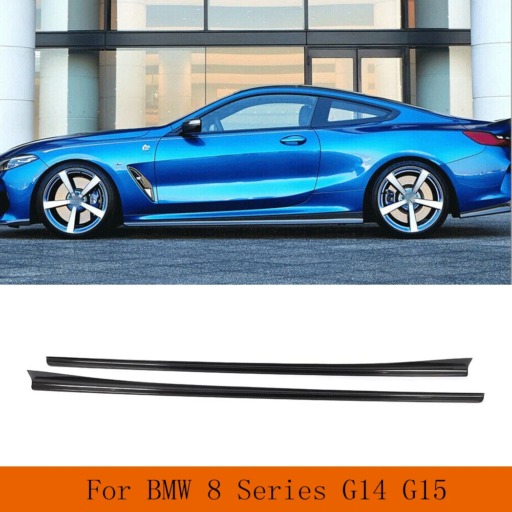 

Боковые юбки для BMW 8 серии G14 G15 840i M850i 2-Door 2019- 2021, боковые юбки из настоящего углеродного волокна, разветвители, удлинители, спойлер