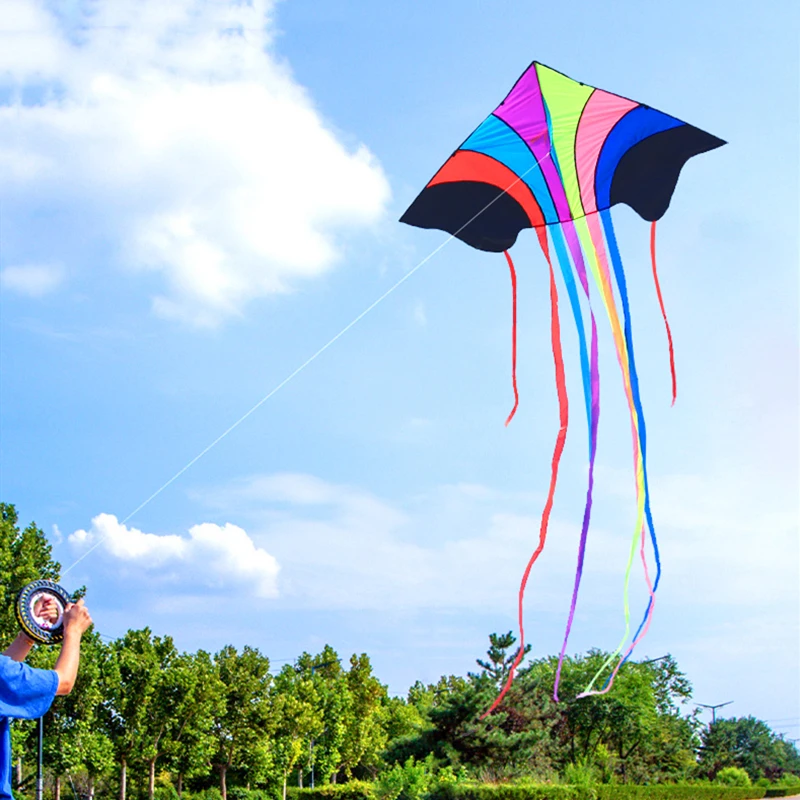 Бесплатная доставка Радужные высокие воздушные змеи летающие для детей струнная