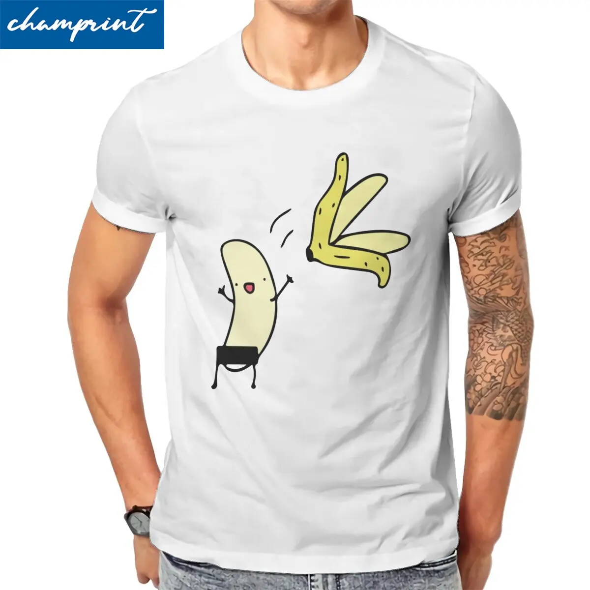 

Banana Undressing T-Shirts Men Banana Disrobe Humor Joke Novelty Cotton Tees Round Neck Short Sleeve T Shirts Gift Idea Clothing