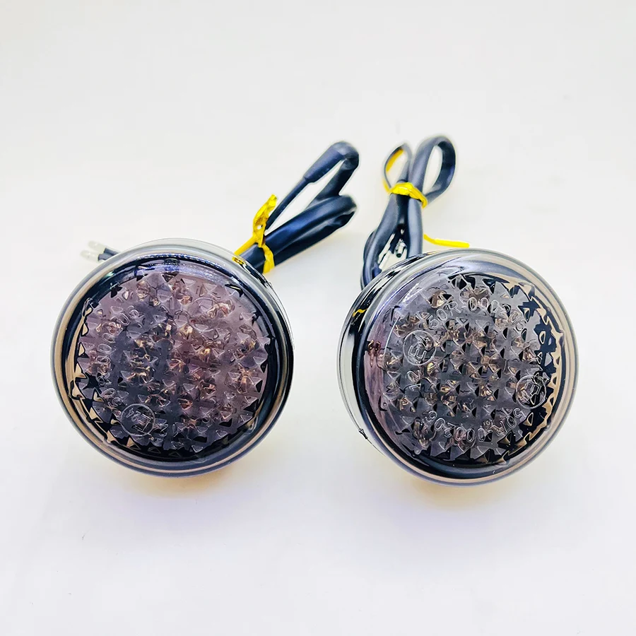 

Светильник светодиодный поворотник для квадроциклов, 2 шт., желтый индикатор, мотоциклетная круглая Передняя и задняя фара для Bobber Chopper Cafe Racer Ducati