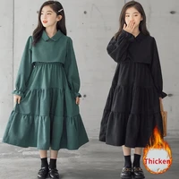 2022 Autumn and Winter New Children Fashion A- Line Dress Teen Girls Corduroy Dress Baby Kids Thickened Warm Clothing