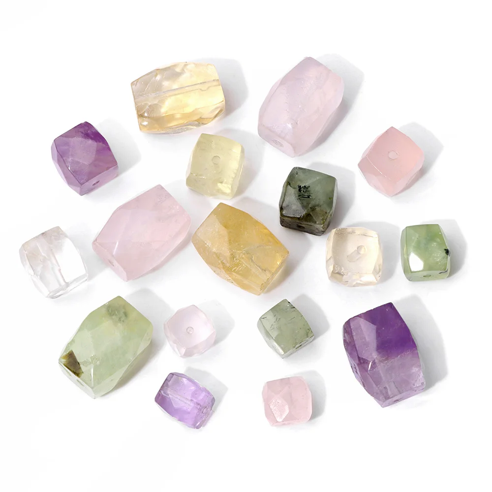 Граненые кубические бусины 1/2/5 шт. из натурального камня Аметистовые квадратные