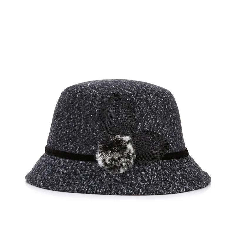 Hat The New 2022 Ms MAO Qiu Diamond Mother Cap Outdoor Warm Elegant Folding Women Wool Lady |