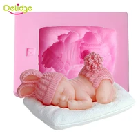 3d sleepping baby silicone soap mold chocolate sugarcraft mould non stick cake tray cake decorating tools