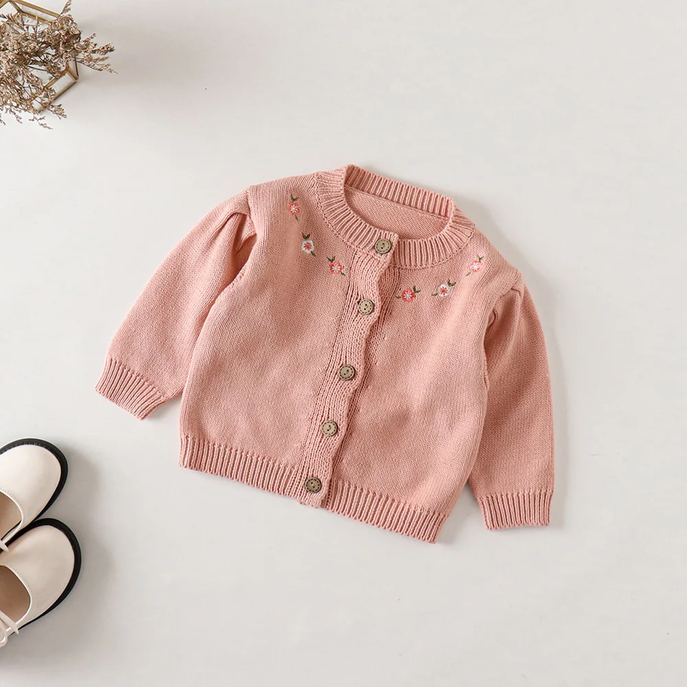 

2022 Spring Autumn Embroidered Baby Knitted Jackets