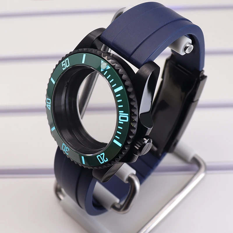 Черный корпус для часов SUB 40 мм светящийся безель Seiko NH35 NH36 NH38 NH34 ETA 2824 Miyota 8215