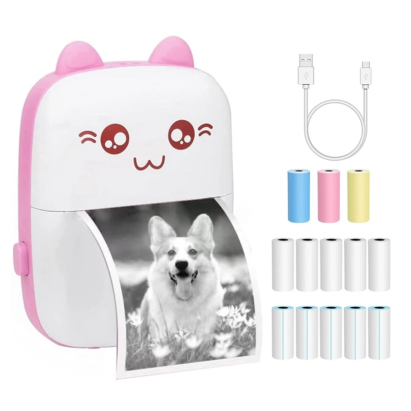 

Портативный термопринтер, мини-принтер для печати бумаги, карманный термопринтер, мобильный фотопринтер для смартфона