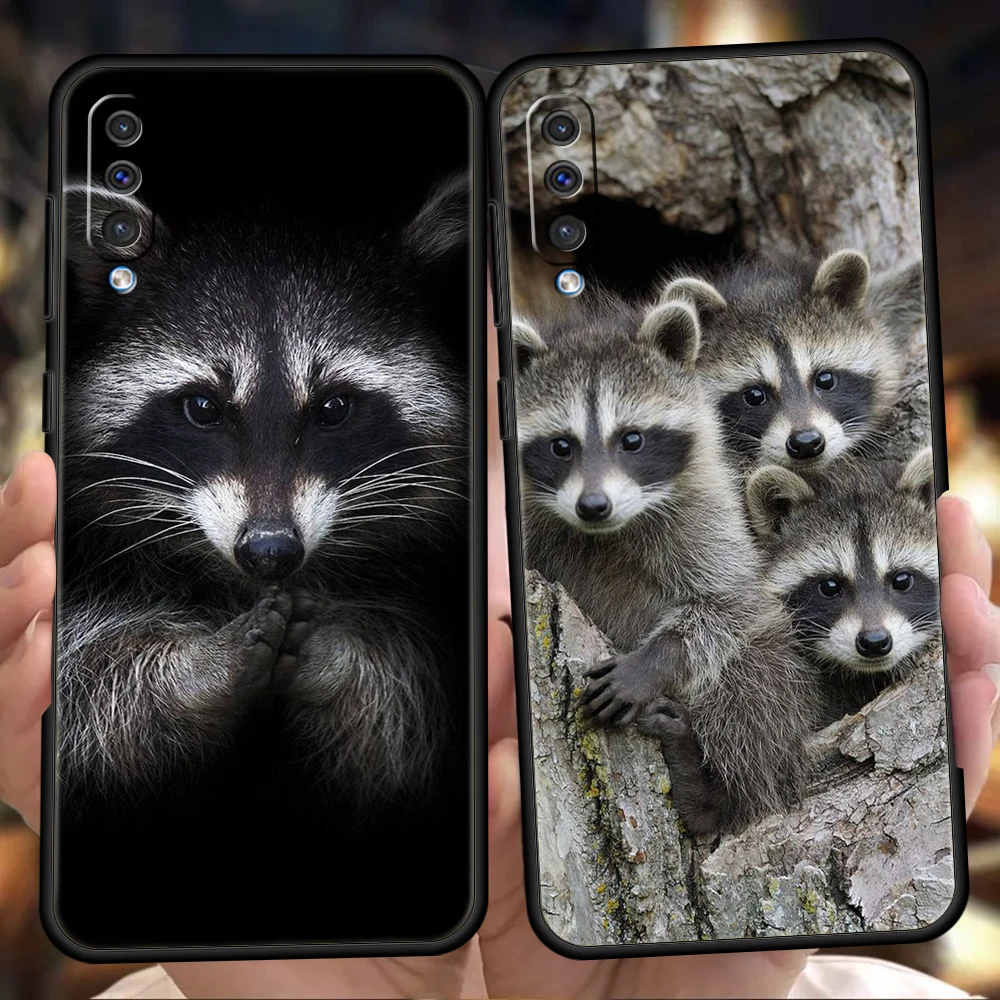 

Cute Animal Raccoon Phone Cover Case For Samsung Galaxy A12 A02 A03 A03S A52 A70 A50 A20 A10 A10S A40 4G Luxury Silicone Shell