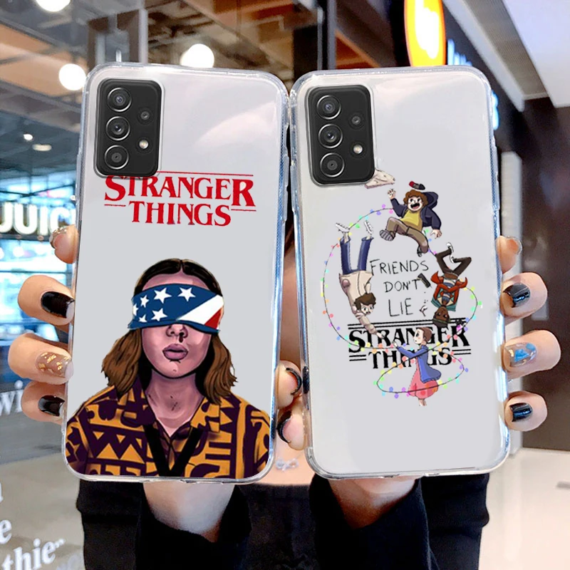 

Stranger Things Luxury Girl Transparent Phone Case For Samsung A73 A72 A71 A53 A52 A51 A42 A33 A32 A23 A22 A21S A13 A12 A03 5G